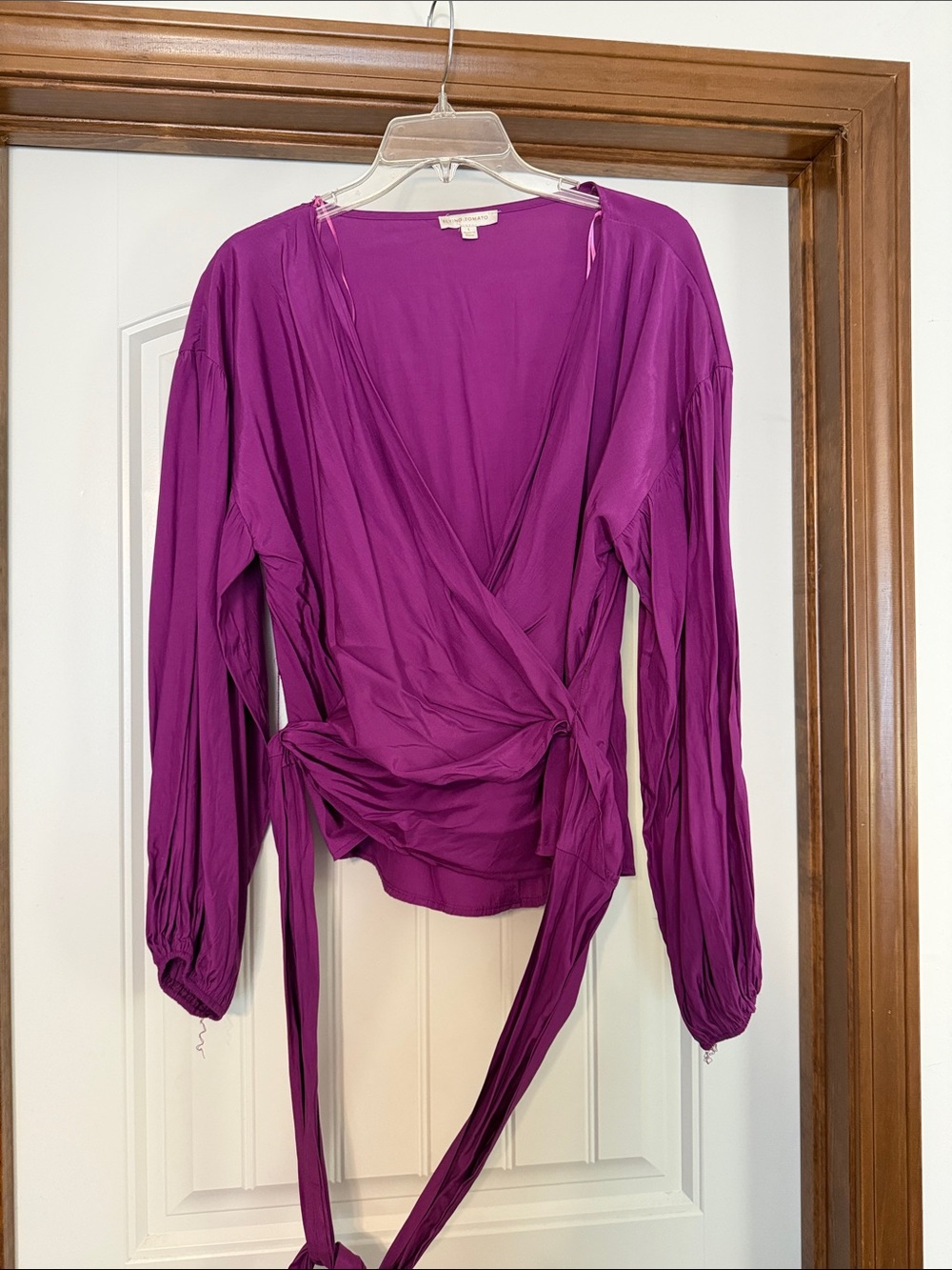 Women's Fuchsia Wrap Blouse